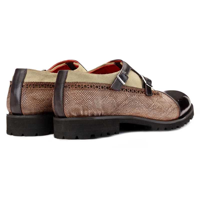 Rosario toe cap double monk strap shoes for men