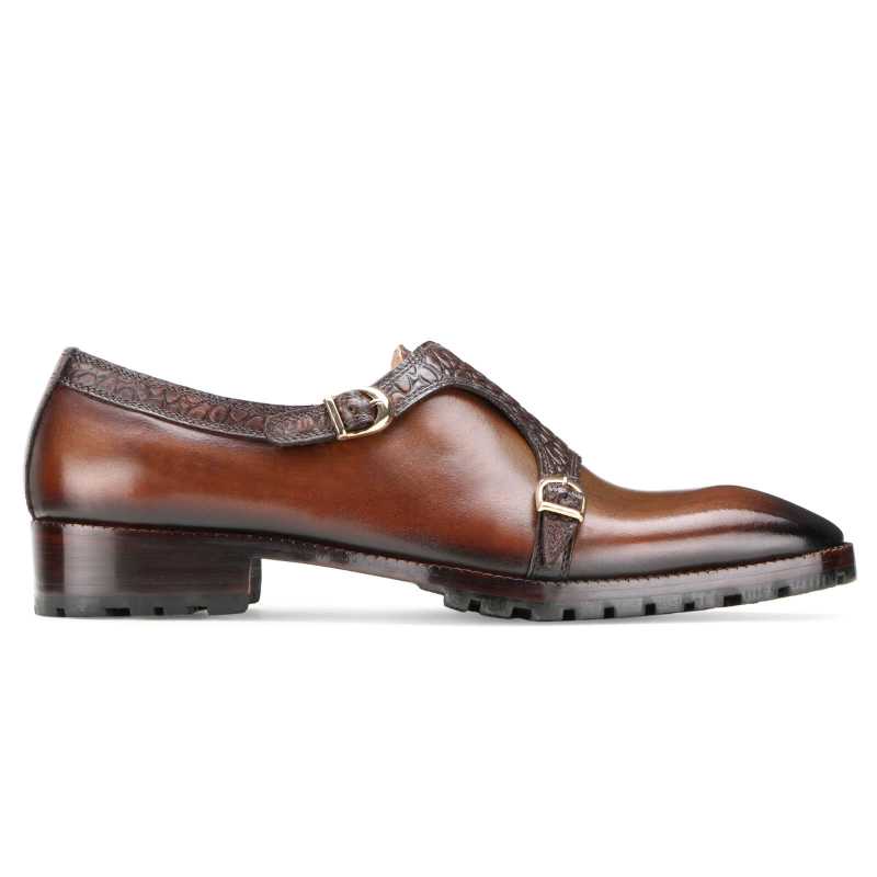 Rio Textured Double Monk In Brown