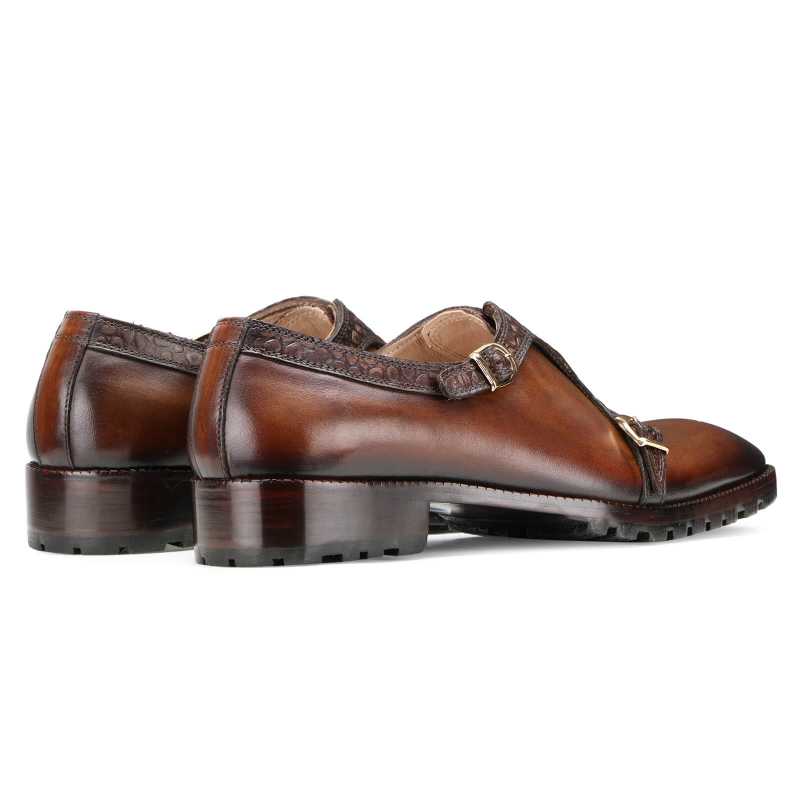 Rio Textured Double Monk In Brown