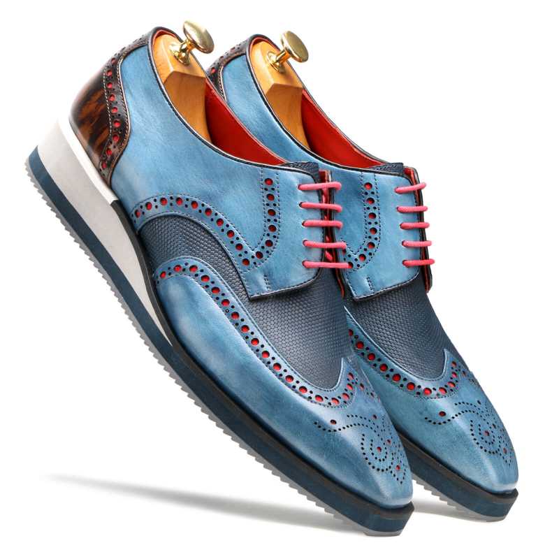 SAXTON AirFlexLite Wingtip Brogues - Blue