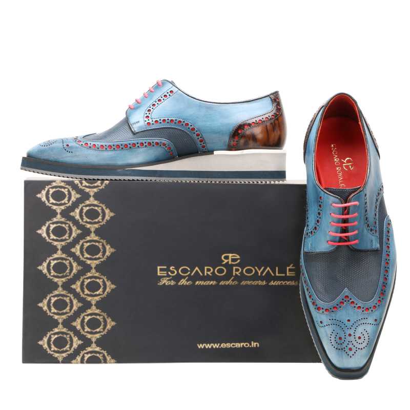 SAXTON AirFlexLite Wingtip Brogues - Blue