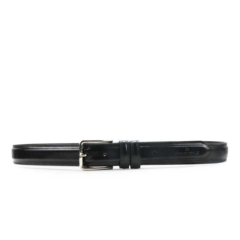 Beruto Mens Luxury Leather Belt In Black