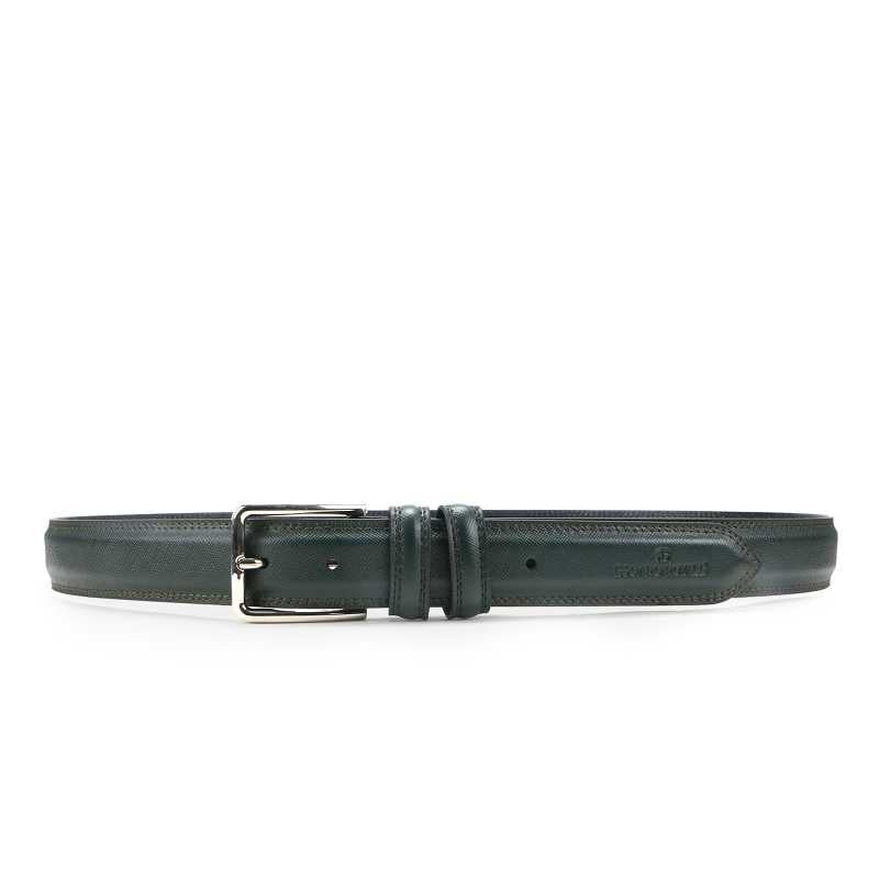 Beruto Mens Luxury Leather Belt In Olive