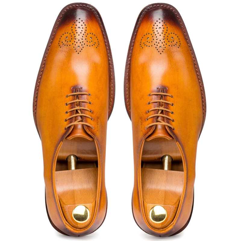 Tan Medallion Wholecut Oxford