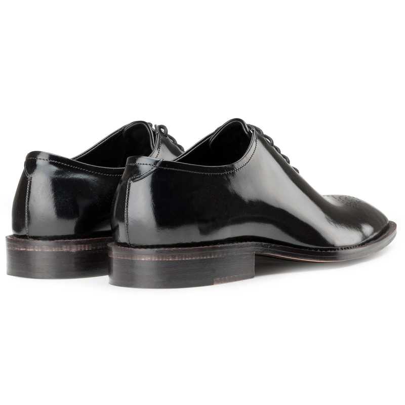 Black Medallion Wholecut Oxfords