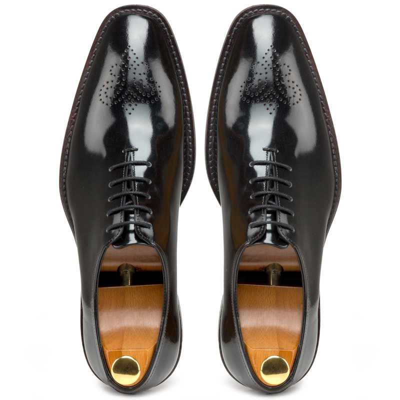 Black Medallion Wholecut Oxfords