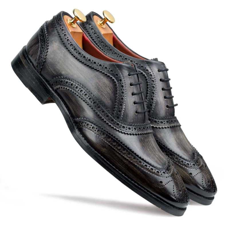 Grey Wingtip Brogue