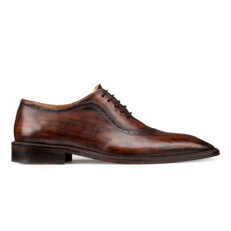 Wooden-Finish Brown Oxford