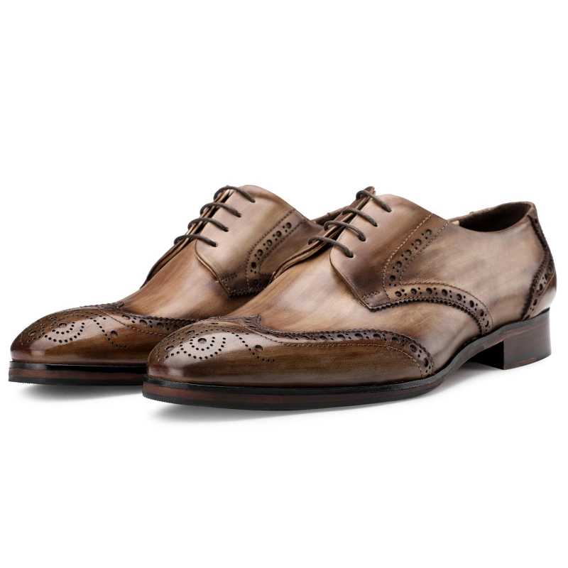 The Prague Wooden Brogues In Brown