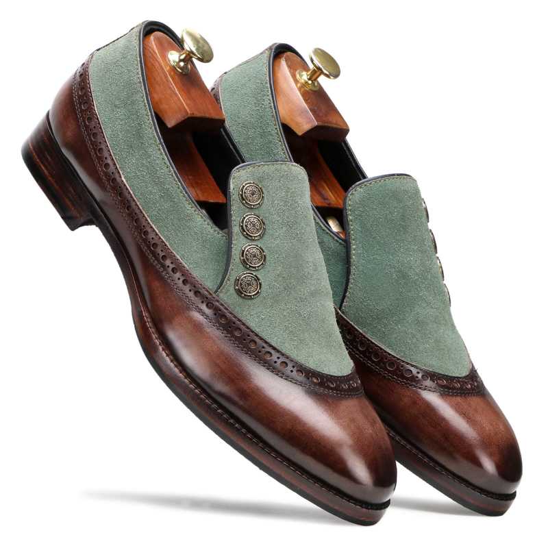 Nimbus Slipons in Brown-Green