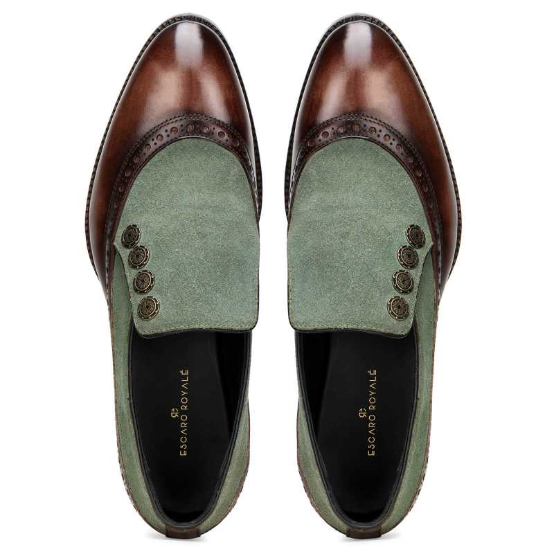 Nimbus Slipons in Brown-Green