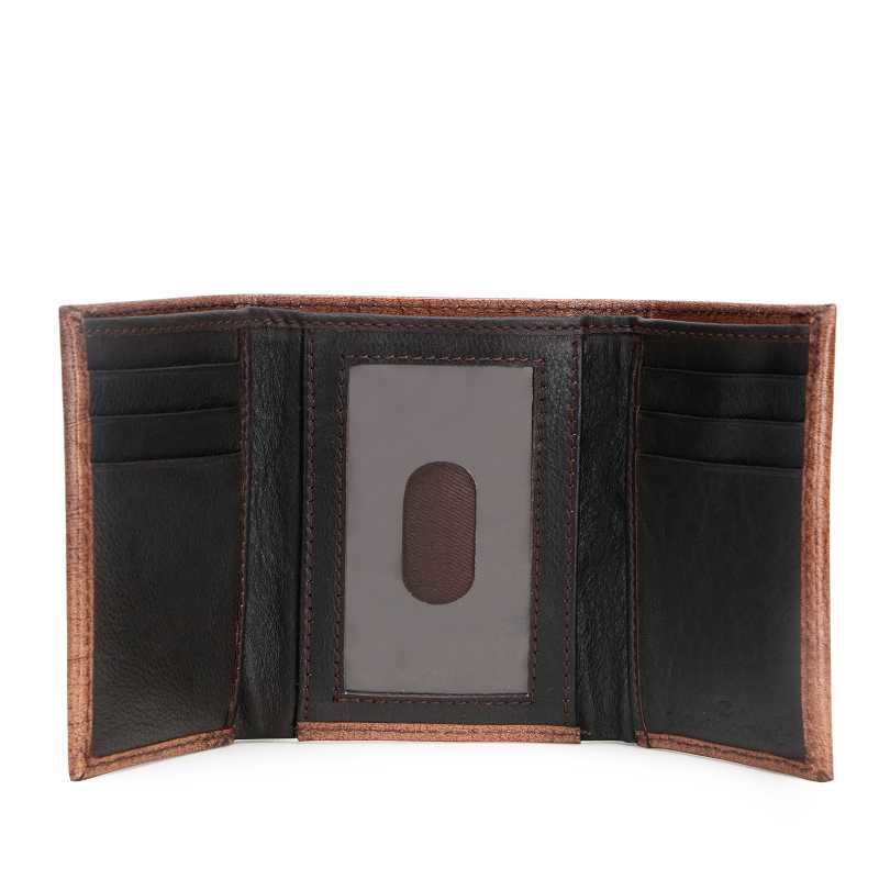 The Berlin Hand-Tooled Leather Tri-Fold Wallet