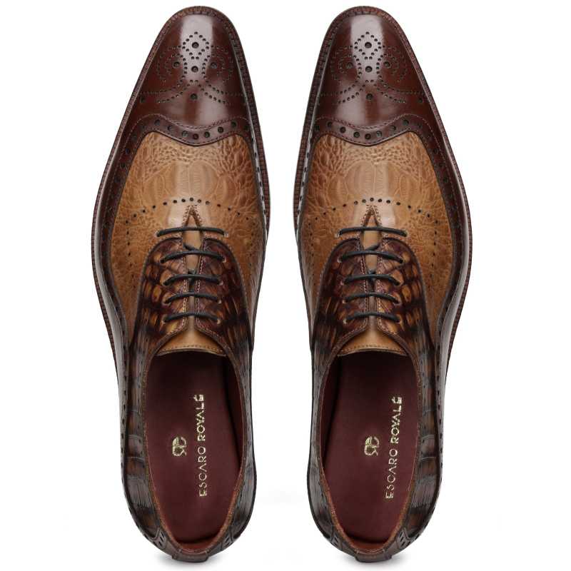 The Cabot Tripple Textured Oxford In Brown Tan