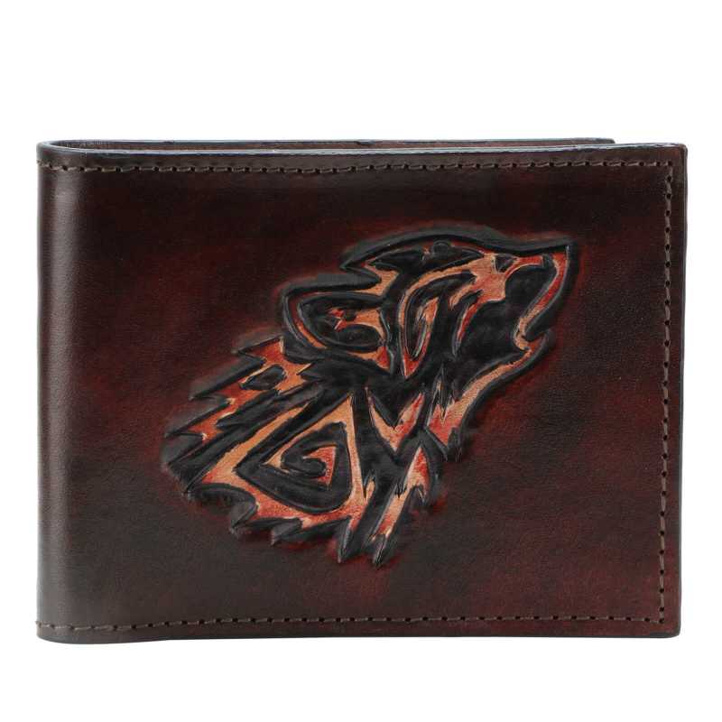 Brown Embossed Leather Mens Wallet