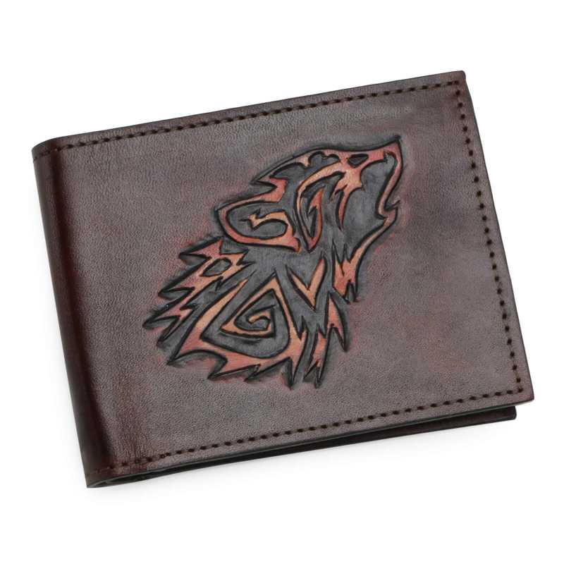 Brown Embossed Leather Mens Wallet