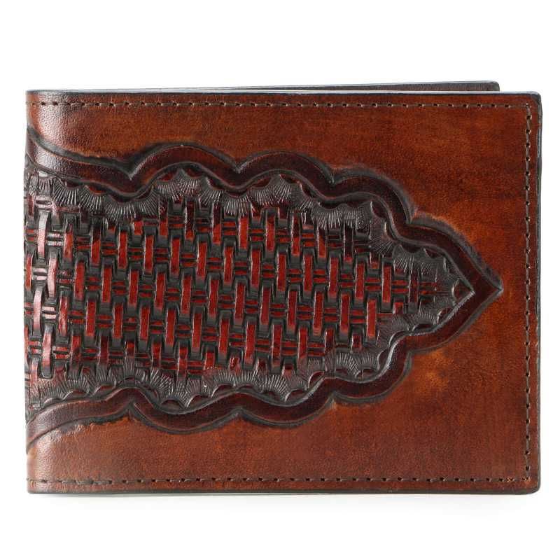 Brown Hand - Tooled Leather Mens Wallet