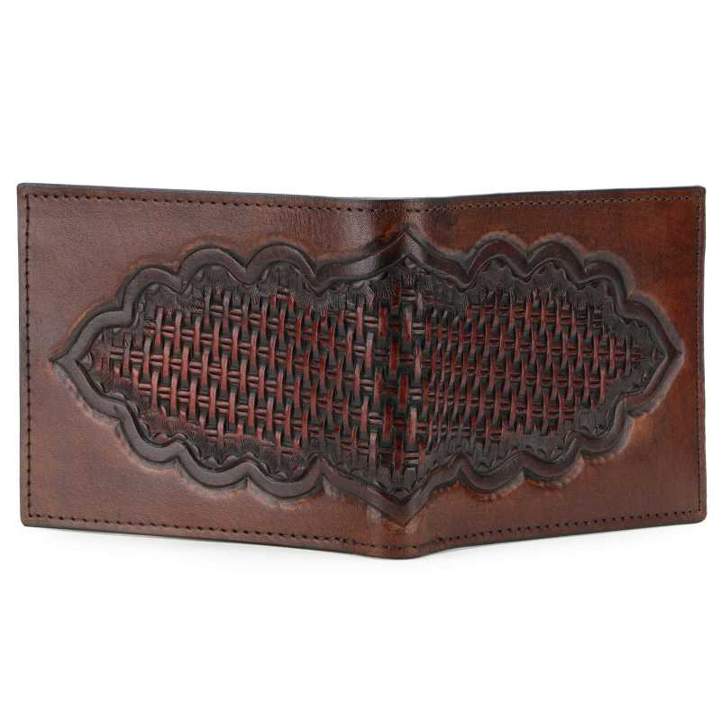 Brown Hand - Tooled Leather Mens Wallet