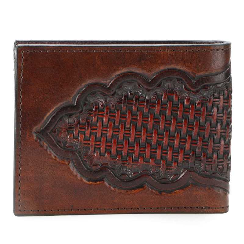 Brown Hand - Tooled Leather Mens Wallet