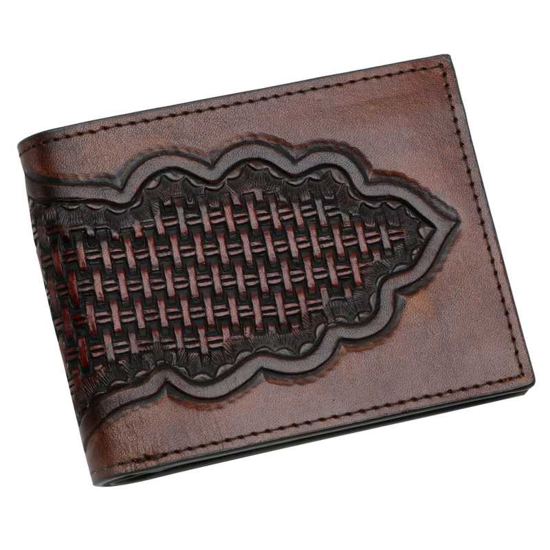 Brown Hand - Tooled Leather Mens Wallet