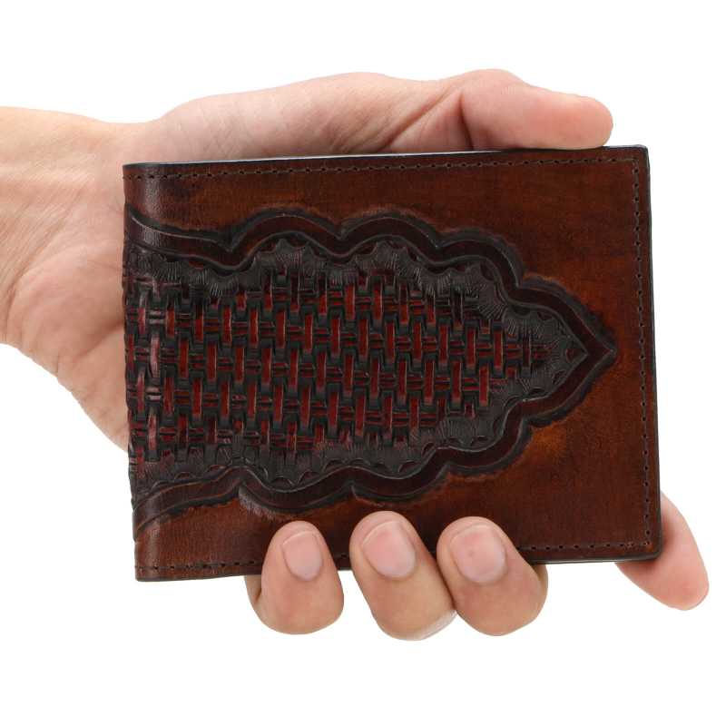 Brown Hand - Tooled Leather Mens Wallet