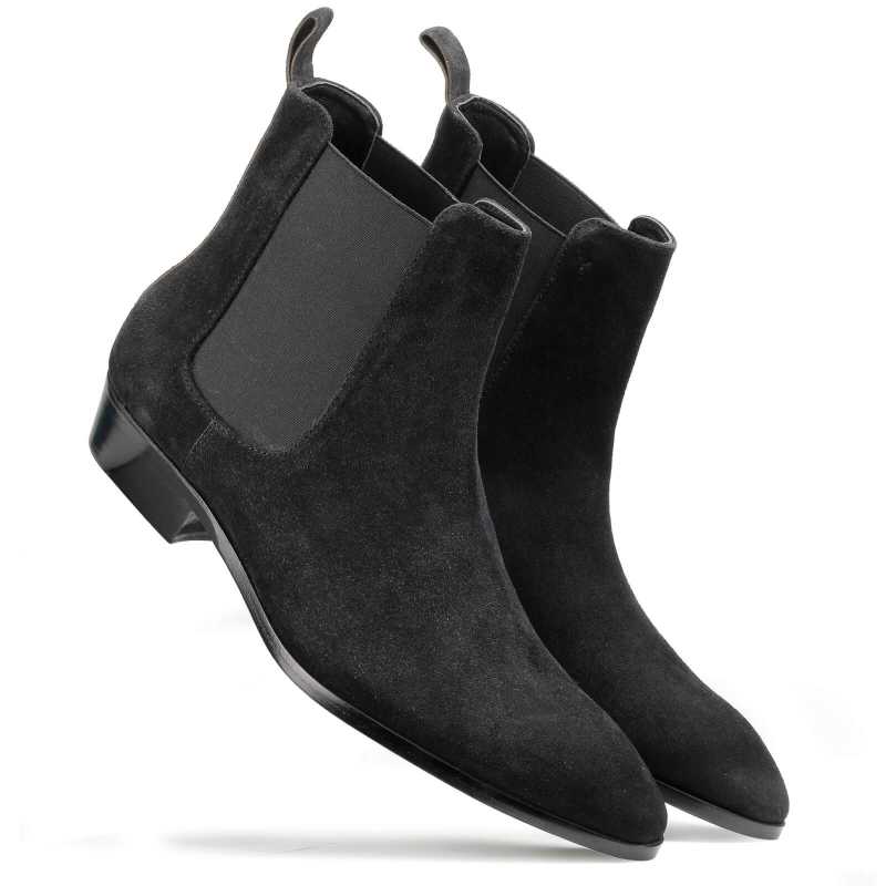 Iceman Chelsea Boots In Black Suede