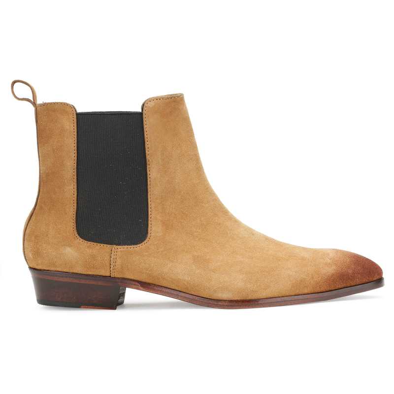 Iceman Chelsea Boots In Camel Color Suede