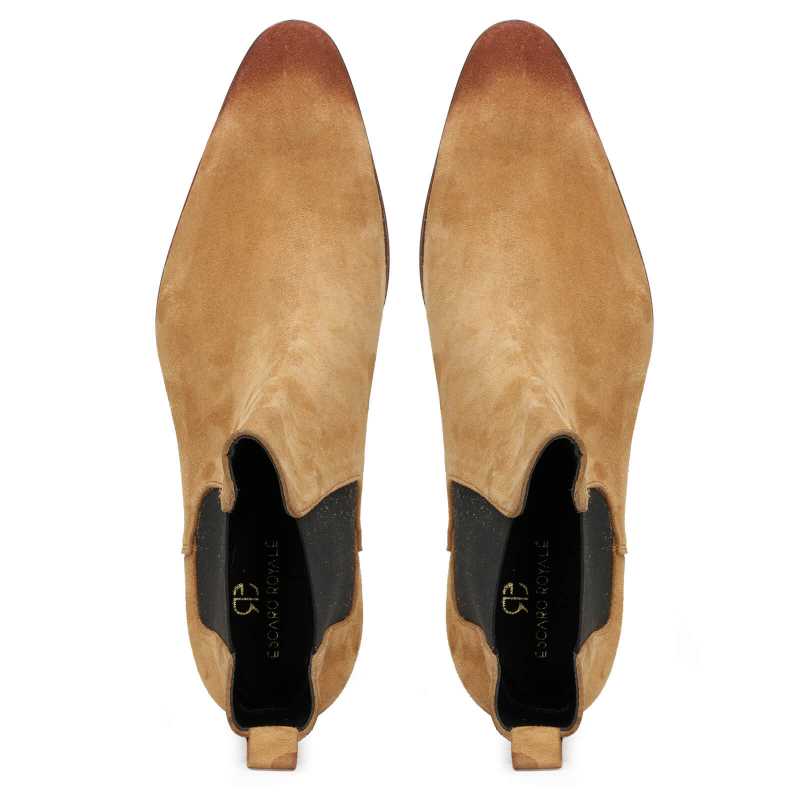 Iceman Chelsea Boots In Camel Color Suede