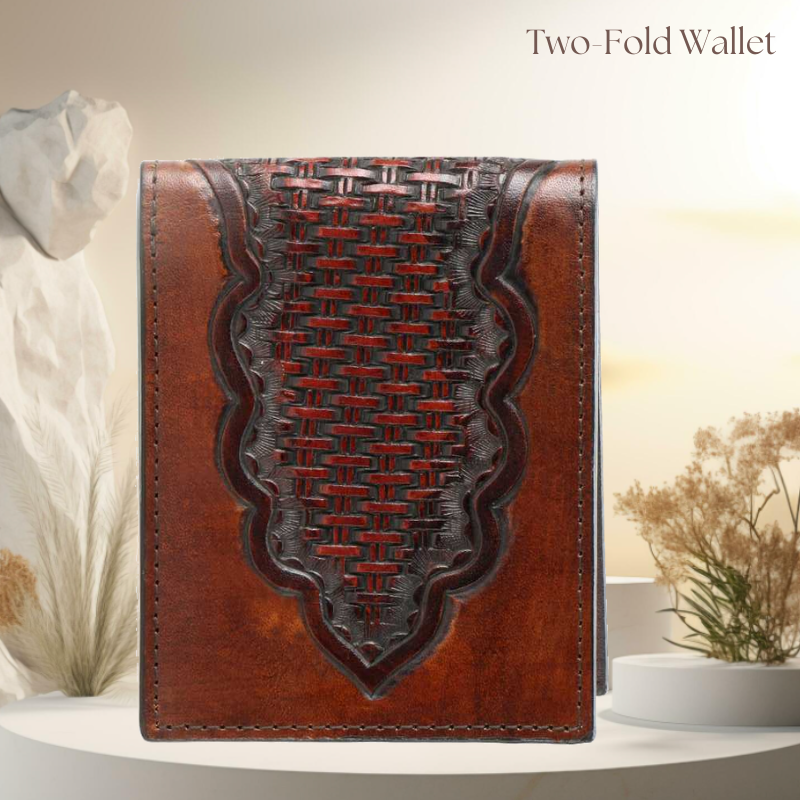 Brown Hand - Tooled Leather Mens Wallet