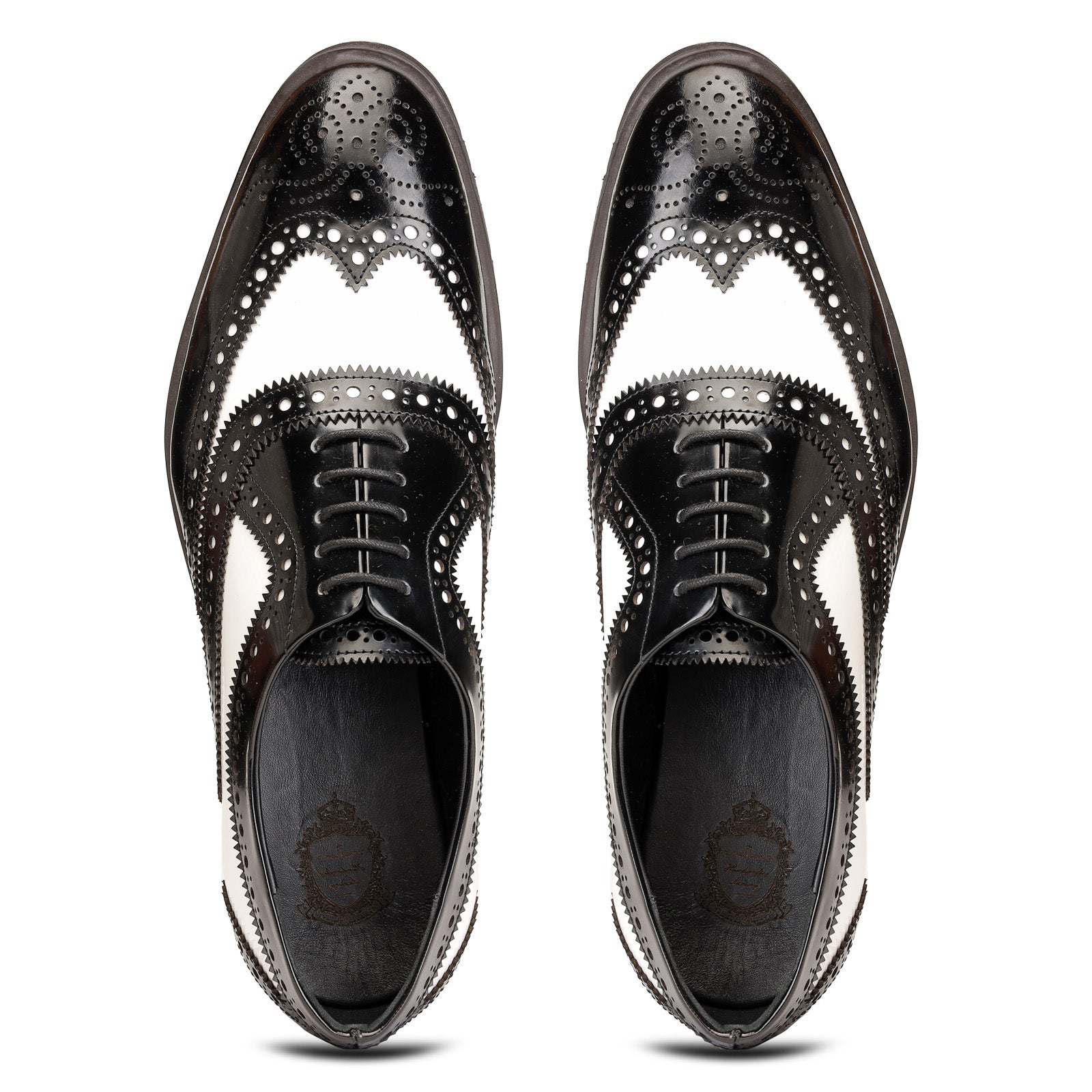 Ligero Golf-Style Black-White Oxford Shoes