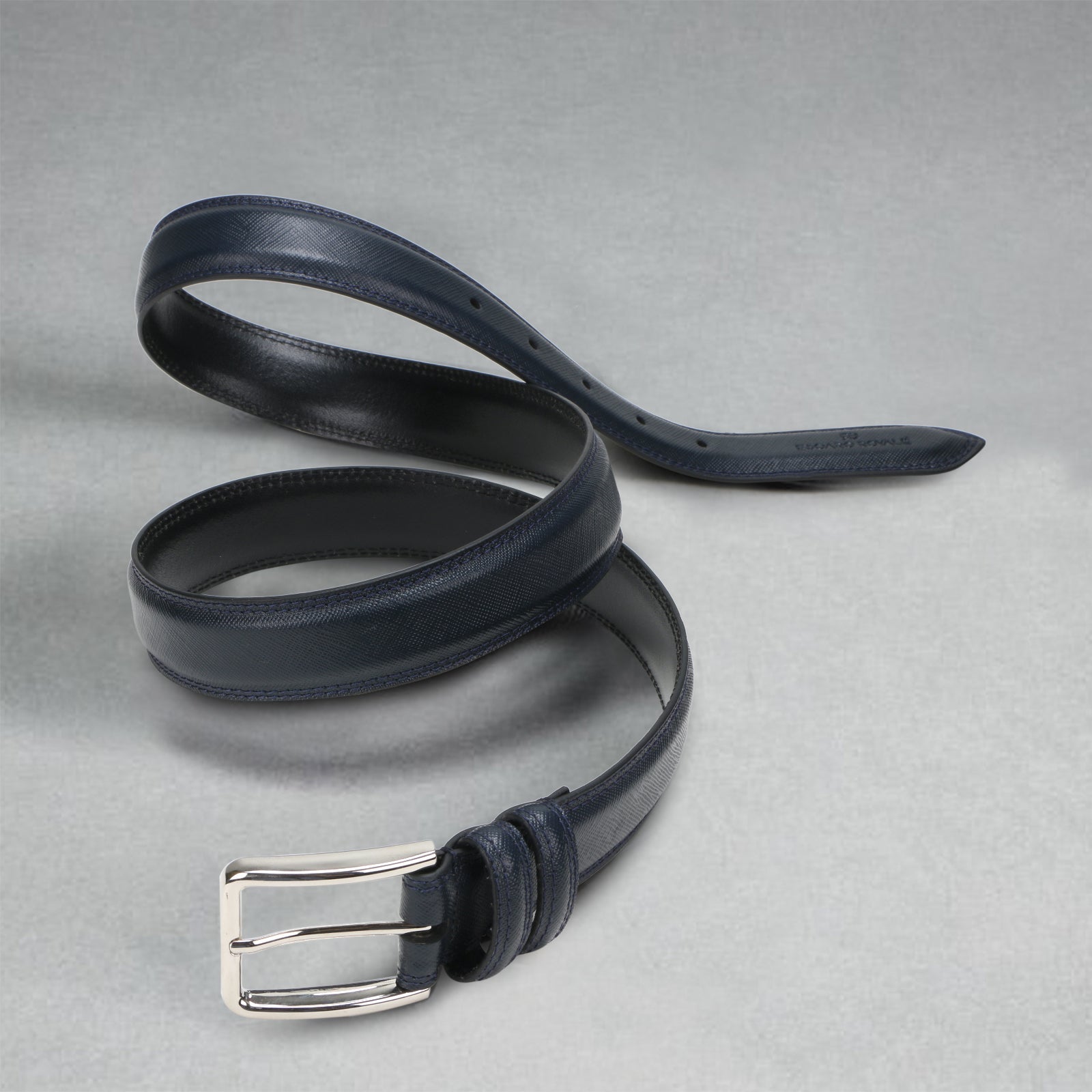 Beruto Mens Luxury Leather Belt In Blue