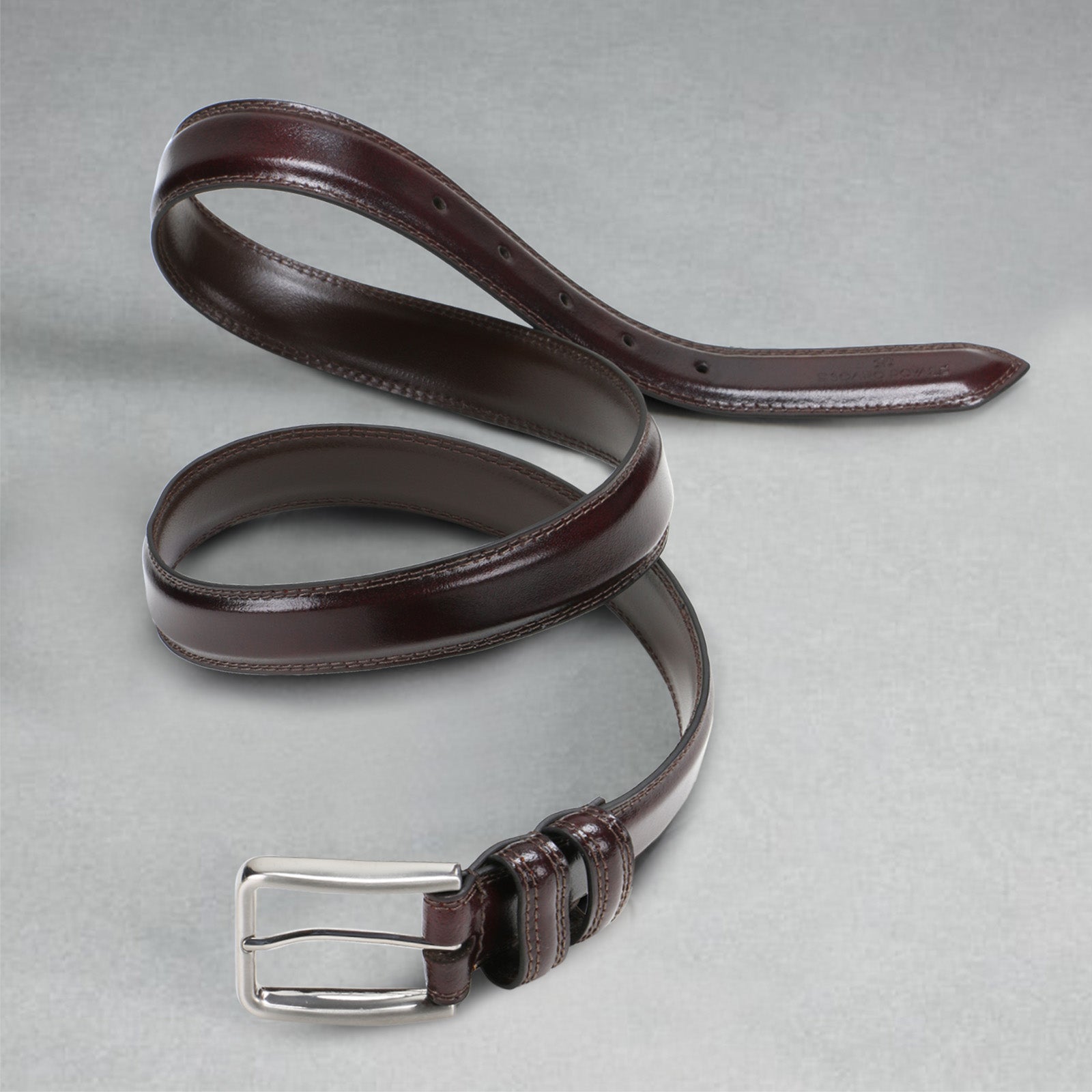 Beruto Mens Luxury Leather Belt In Wine