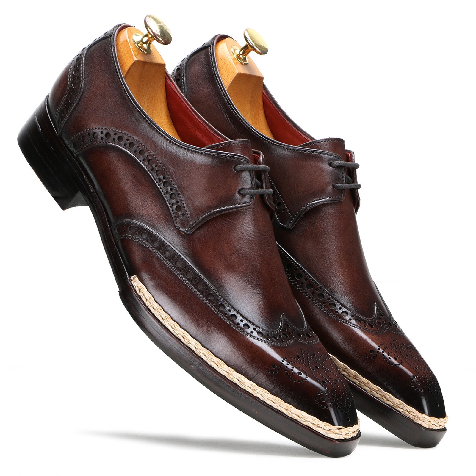 Escaro Royale Handmade Premium Derby Shoes (Gilardo, Brown)