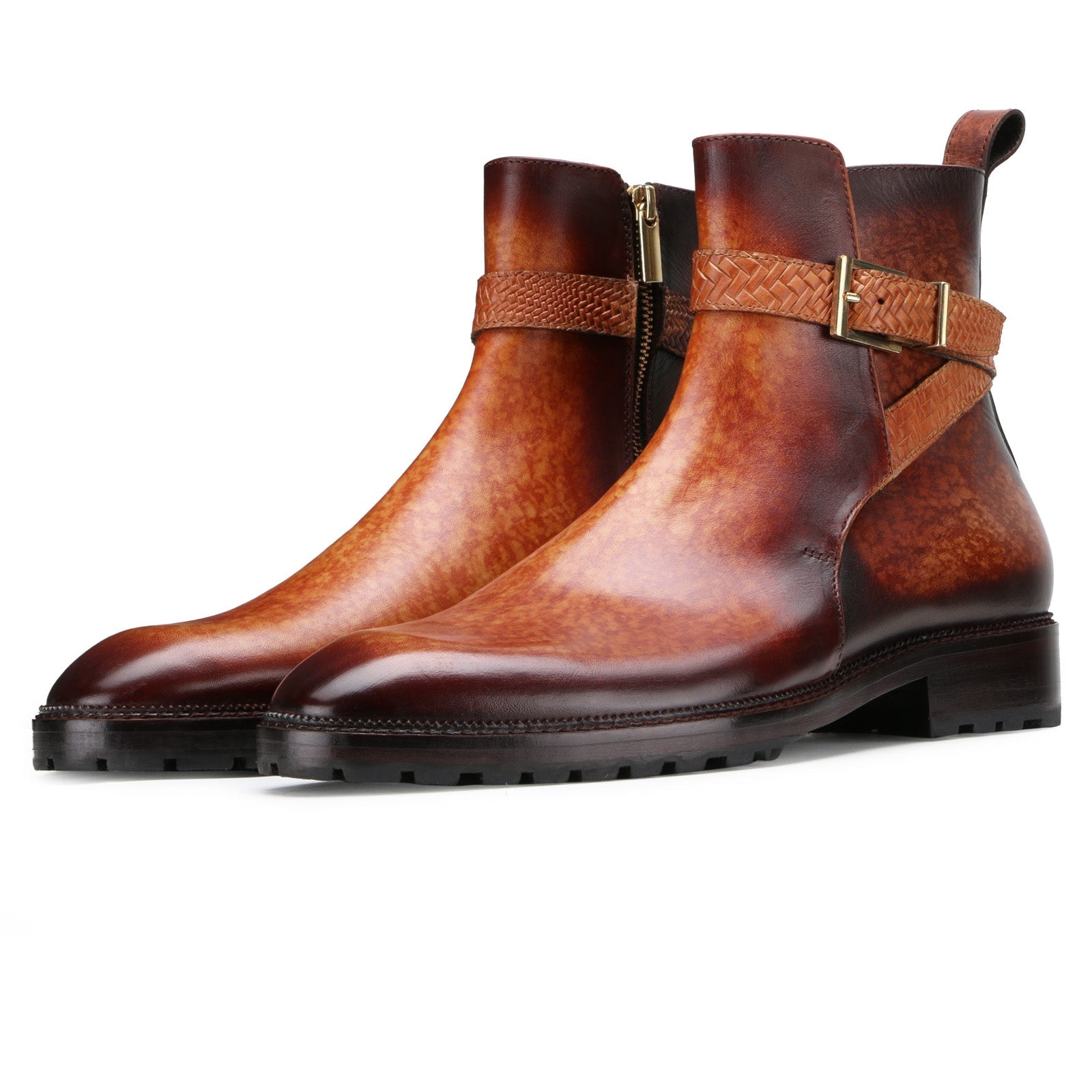 Stivali Zipper Jodhpur Boots In Cognac