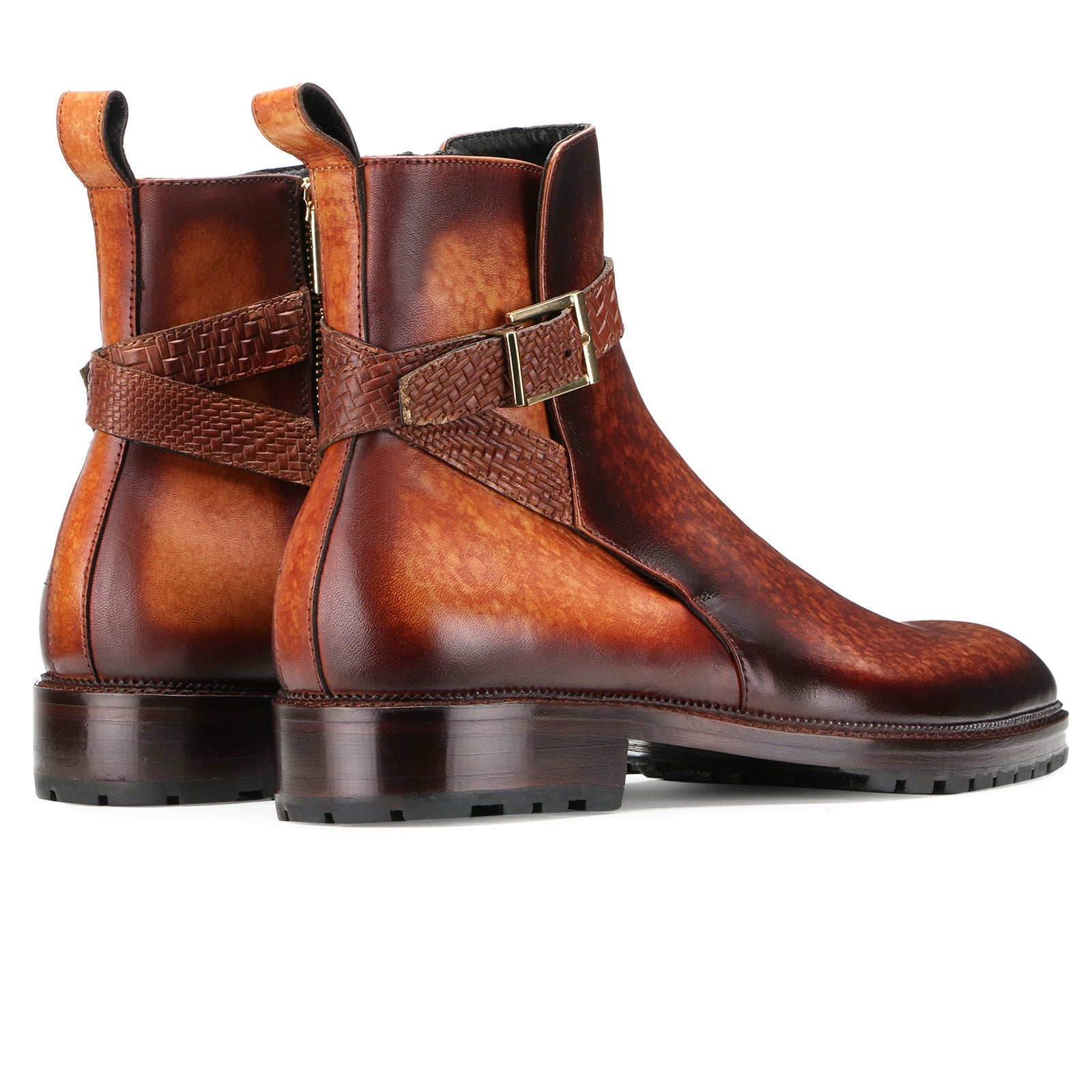 Stivali Zipper Jodhpur Boots In Brown Tan