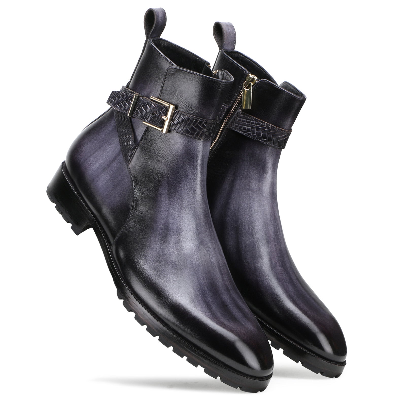 Stivali Zipper Jodhpur Boots In Gray