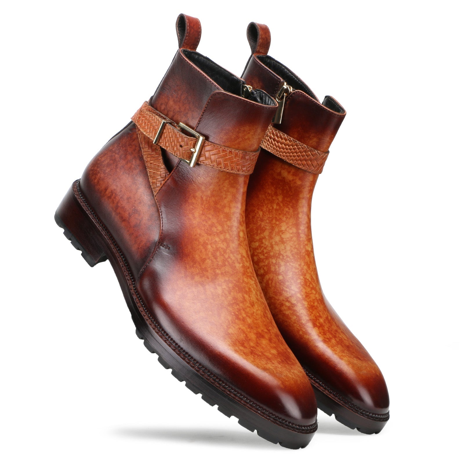 Stivali Zipper Jodhpur Boots In Cognac