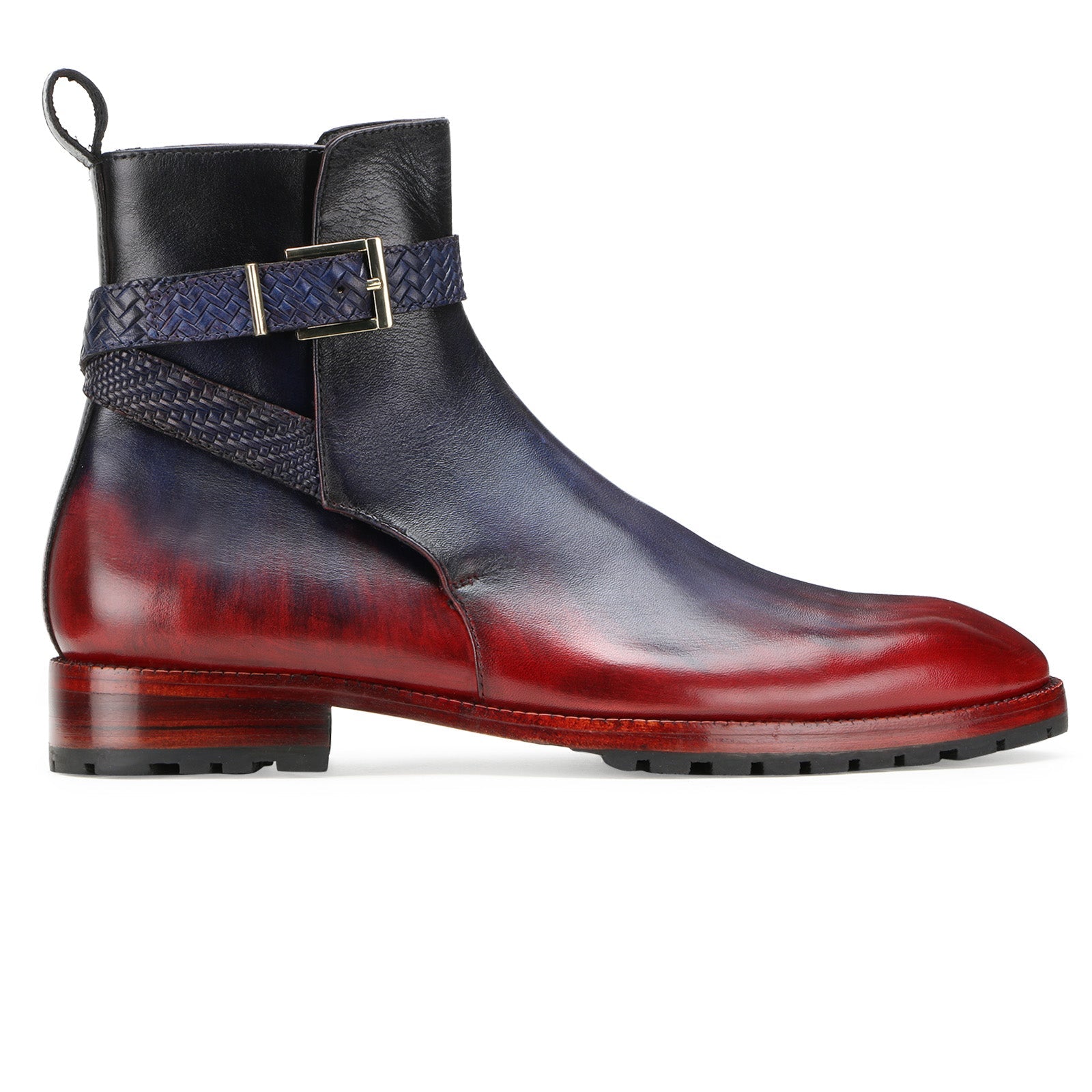 Stivali Zipper Jodhpur Boots In Blue Wine