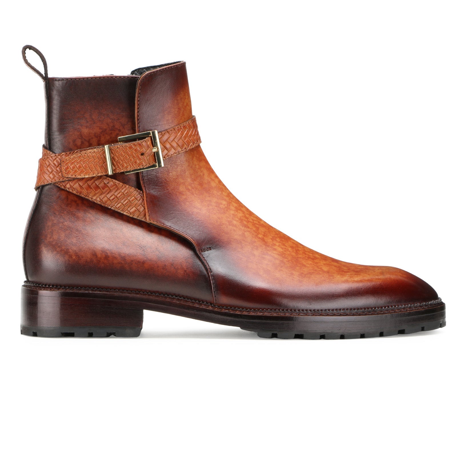 Stivali Zipper Jodhpur Boots In Cognac