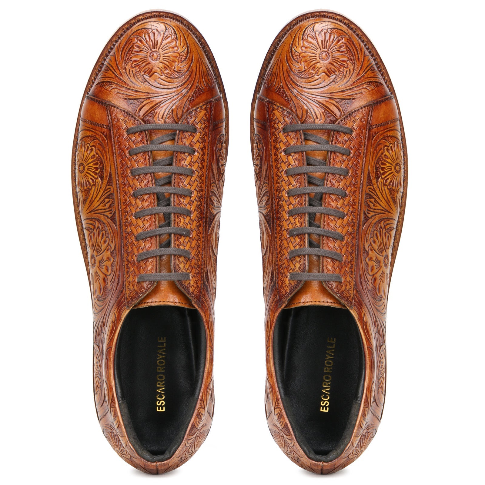 Strumento Handtooled Luxury Derby In Tan